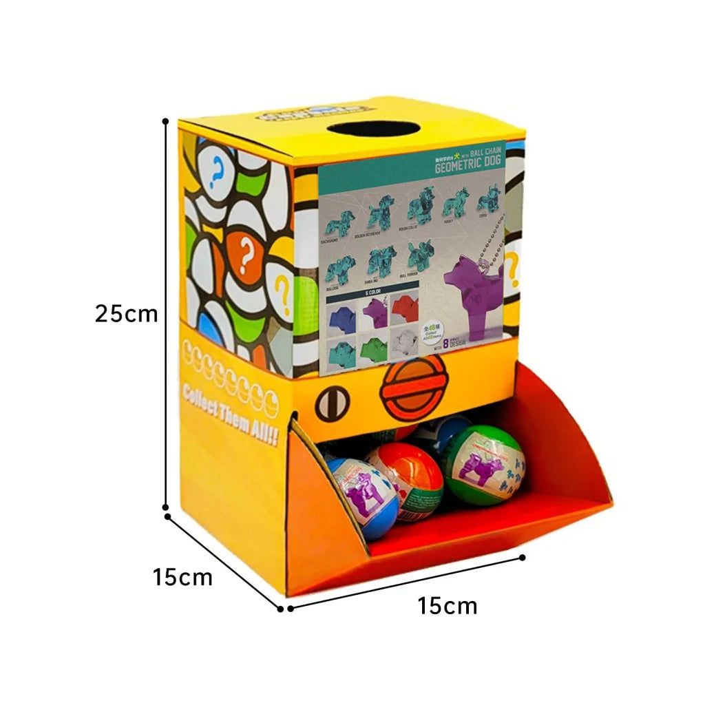 40X Geometric Translucent Dog Toy Capsules 50mm Collectible