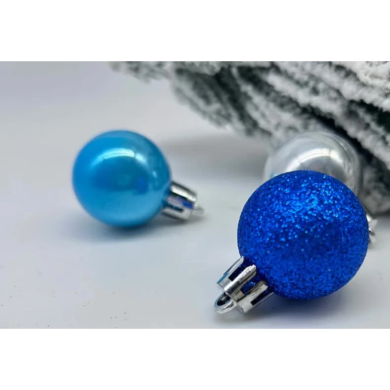 49-Piece Christmas Ornament Set - 3cm White Gold Baubles