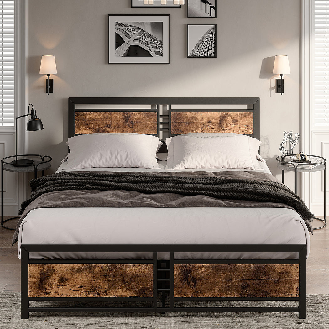 Levede Metal Bed Frame Queen Mattress