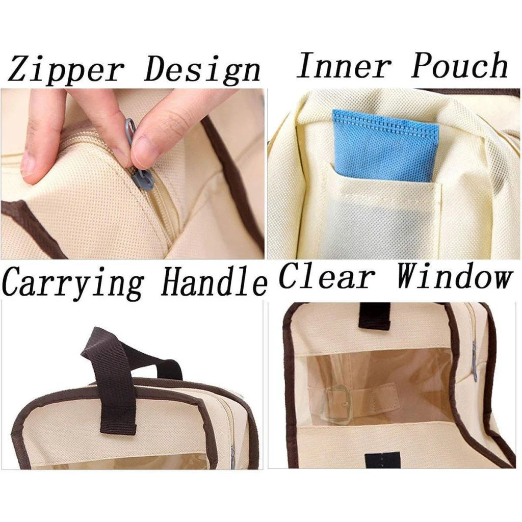 4PCS Beige Travel Shoe Bag Home Boot Storage Visual