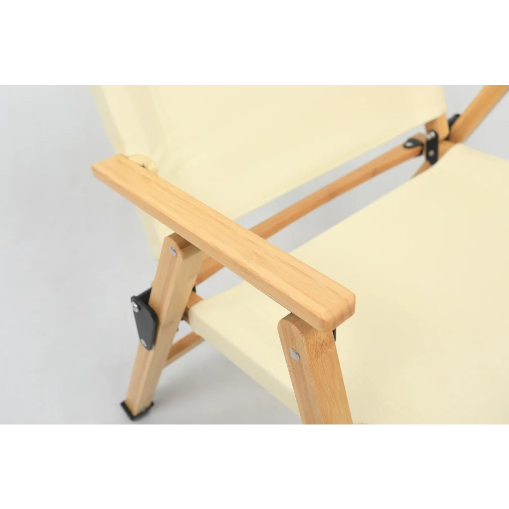 4x Bamboo Canvas Foldable Outdoor Camping Chair Wooden