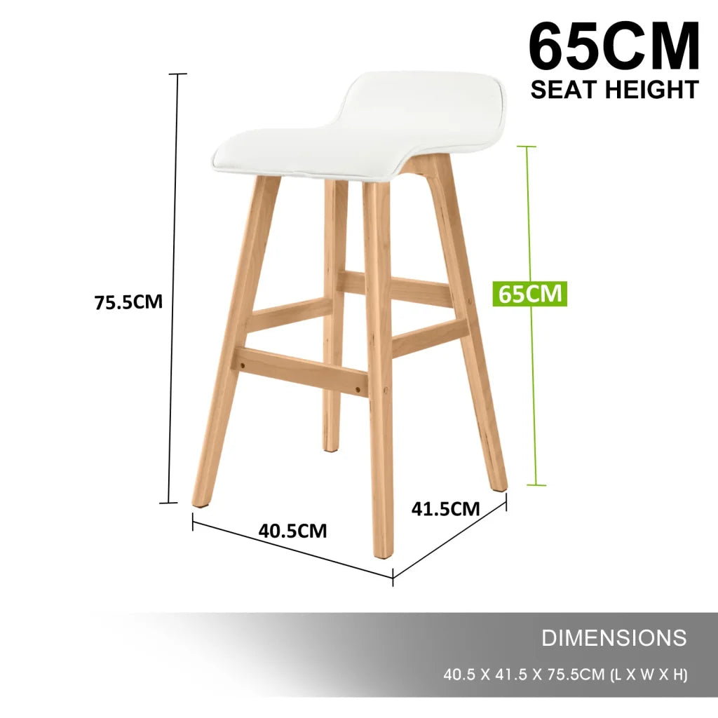 Bar stool dining with cushioned seat and curved backrest