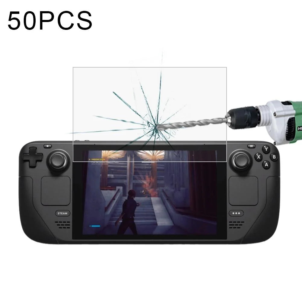 50-Pack Tempered Glass Film For Steam Deck Console - 0.26Mm 9H 2.5D-1915198322302390272