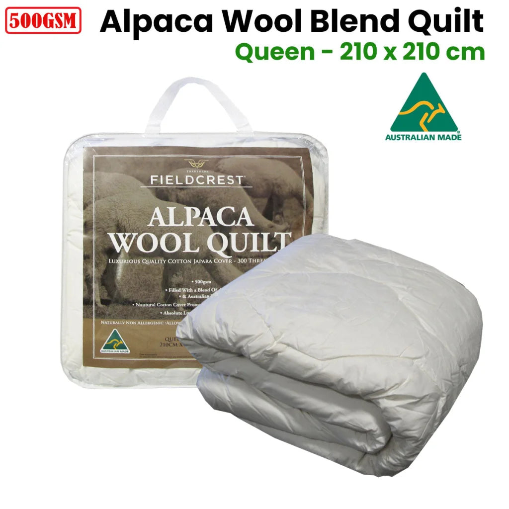 500GSM Alpaca Wool Blend Quilt Queen - Home & Garden >