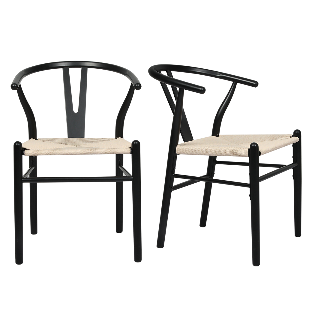 Levede 6x Dining Chairs Wooden Hans Black