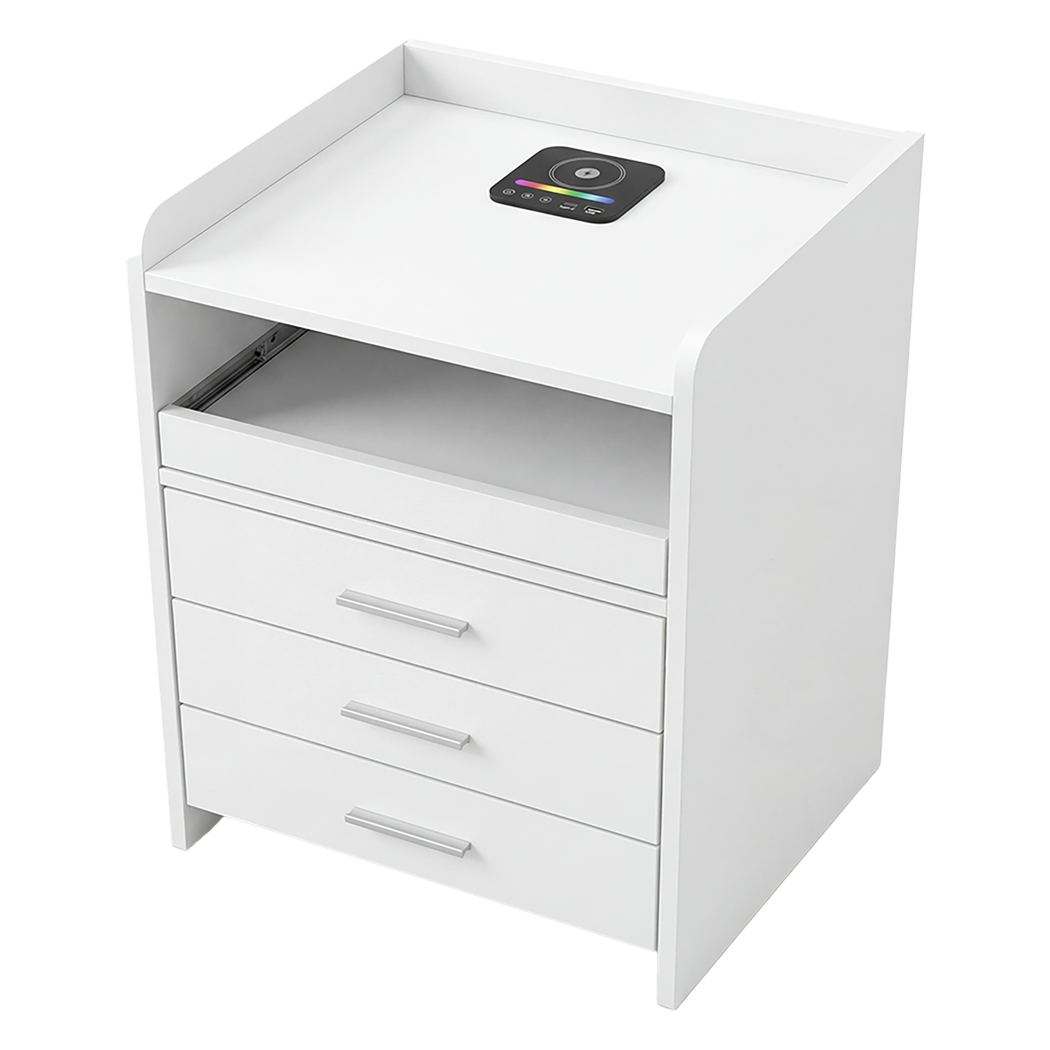Levede Smart Bedside Table USB Wireless Charging Motion Sensor Light Nightstand