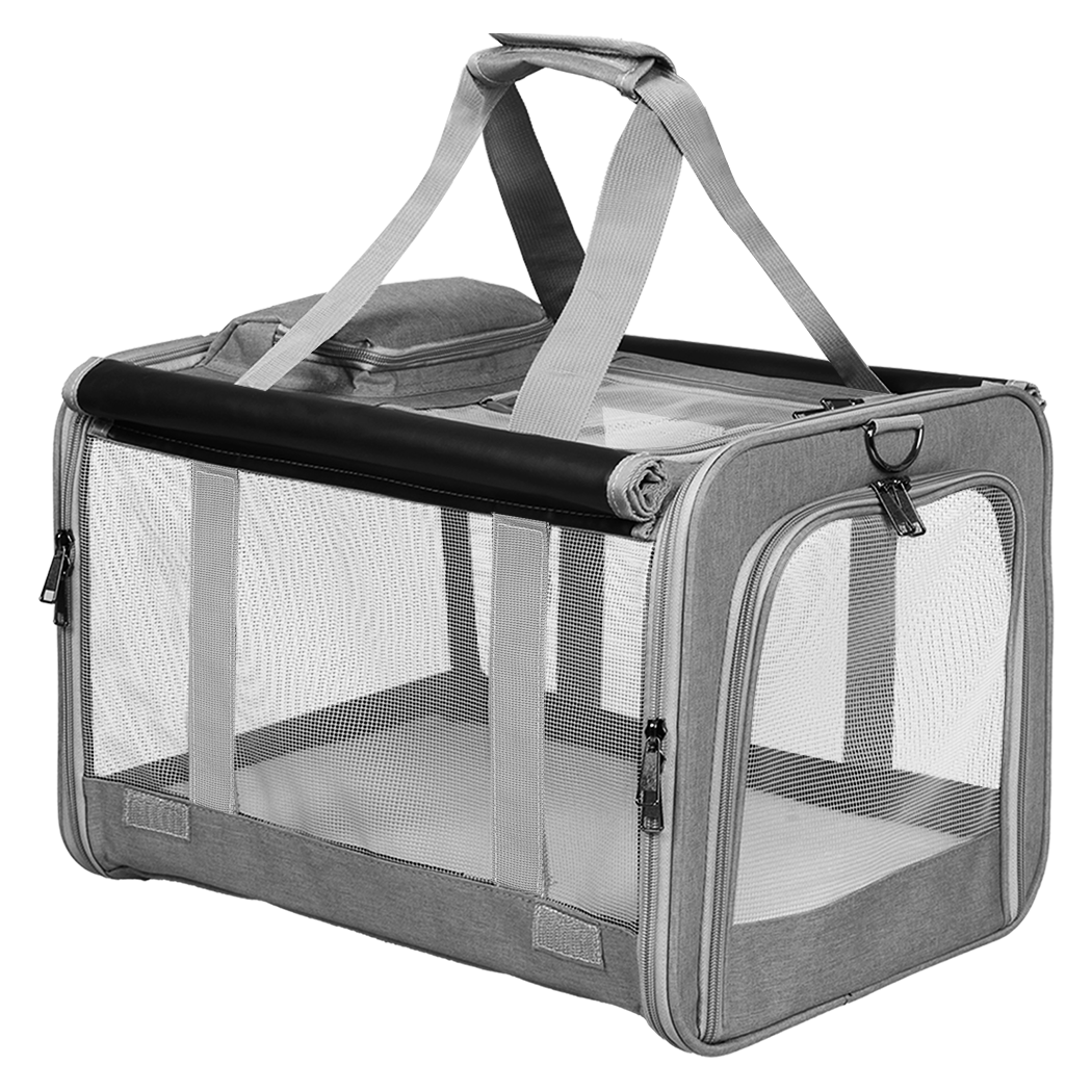 Pawz 3 in 1 Pet Soft Crate Dog Cat Carrier L Size Grey