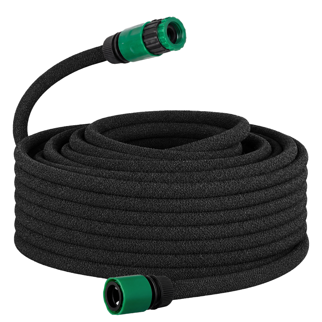 Traderight Soaker Hose 50M Deep Root Watering Even Flow for Garden Beds Black
