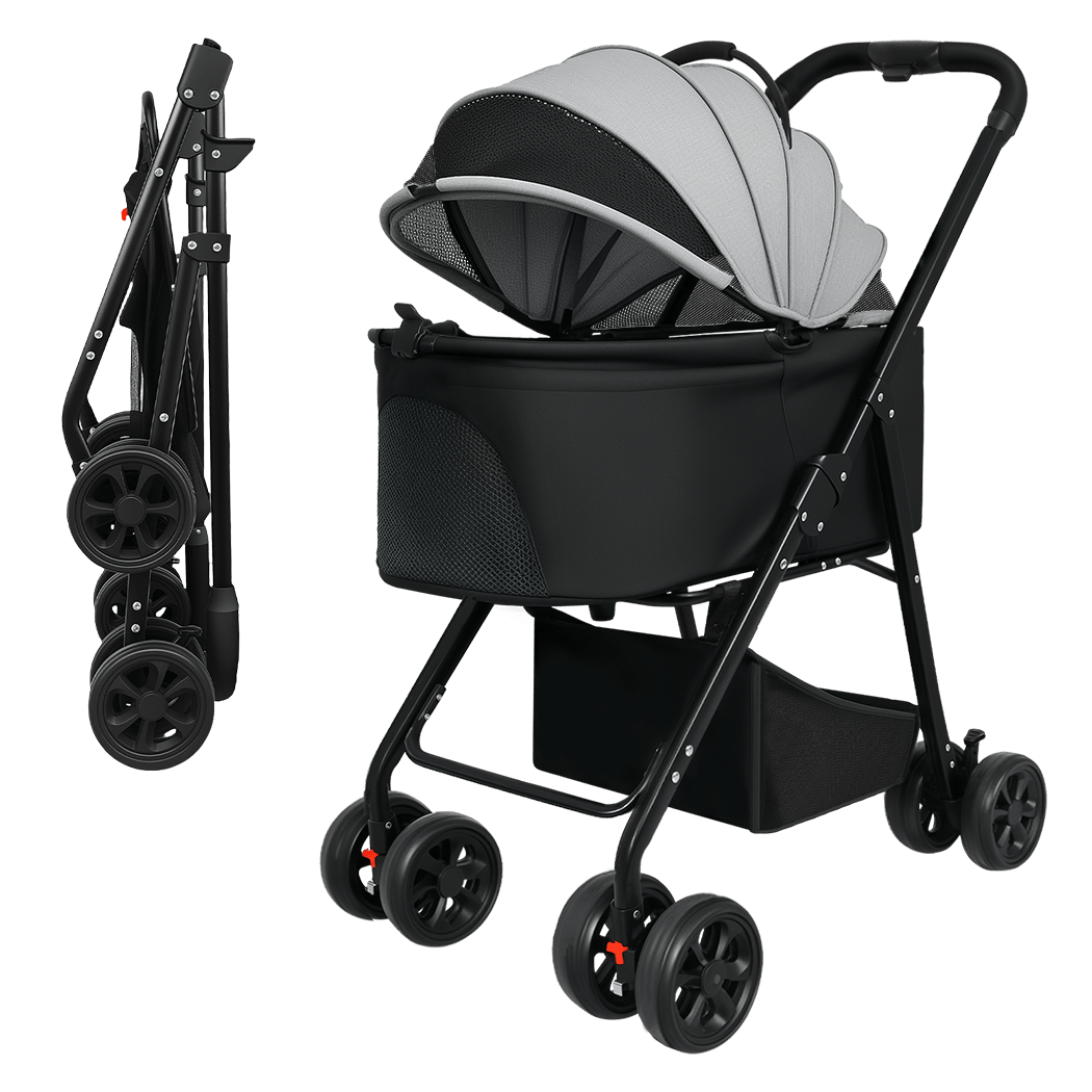 Pawz Pet Stroller 3 in1Dog Cat Pram Foldable Carrier