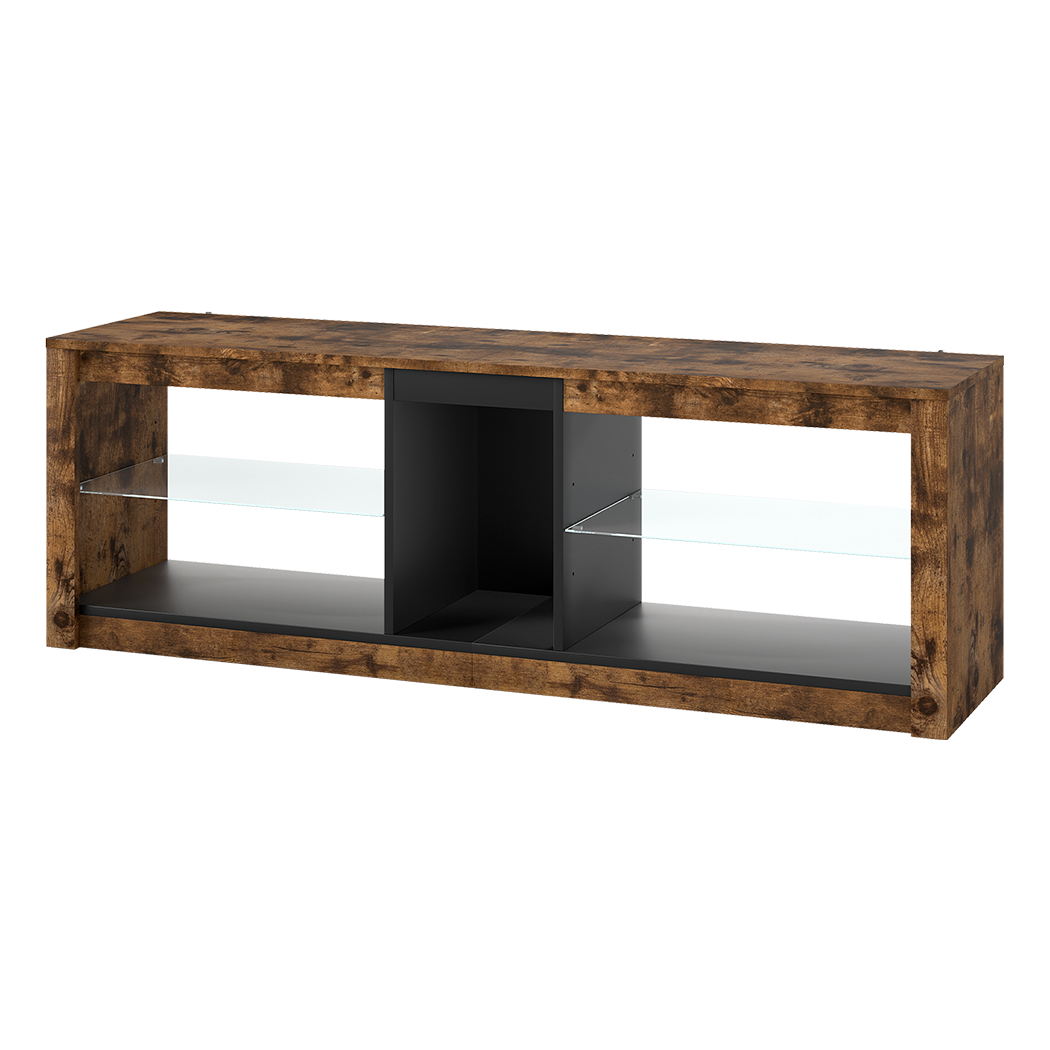 Levede TV Stand Cabinet Glass Display Storage Shelves
