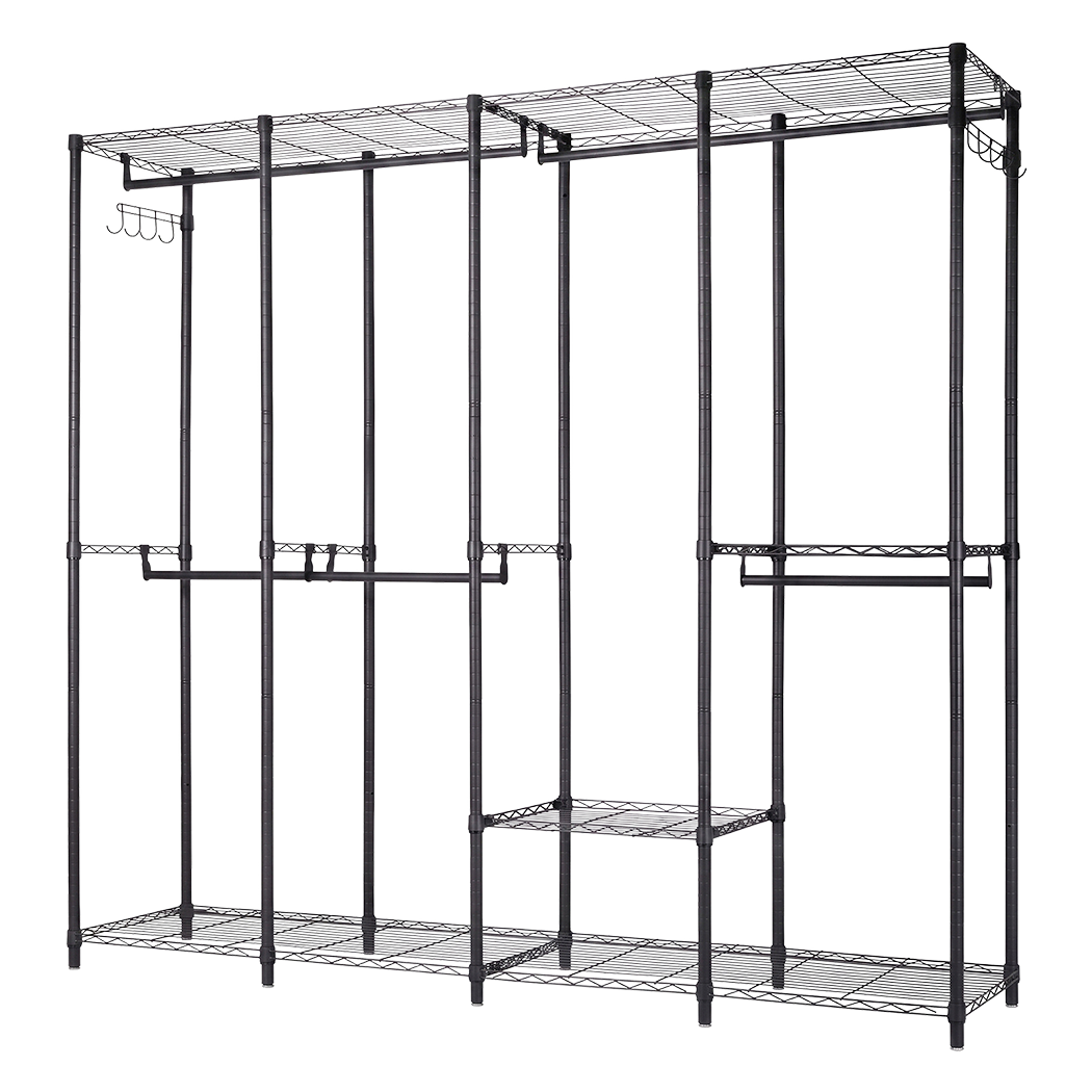 Levede Heavy Duty Clothes Rack Organizer 500kg Carbon Steel Bedroom Black