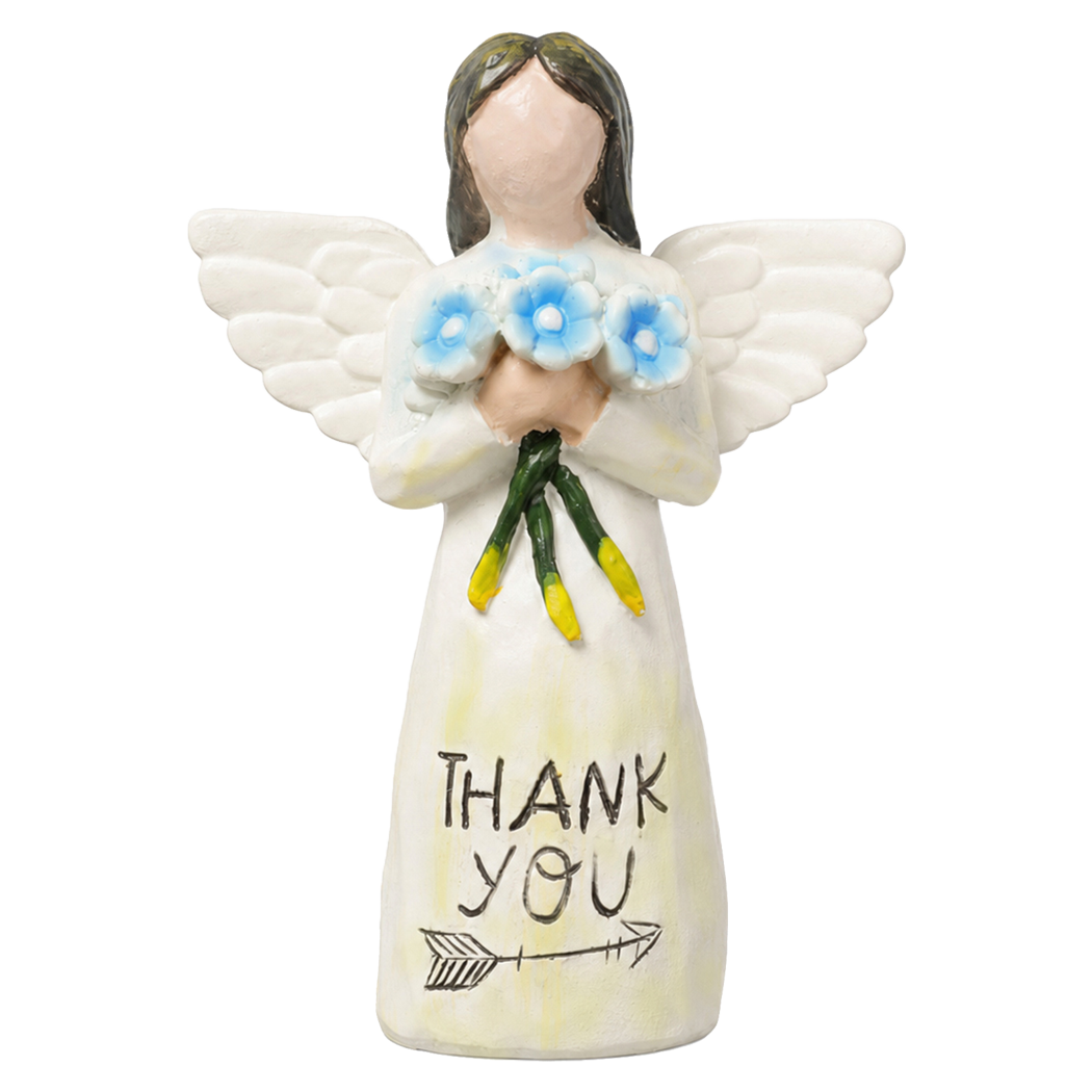 Levede Forget-Me-Not Resin Figurines Thank You Angel Sympathy Gift White