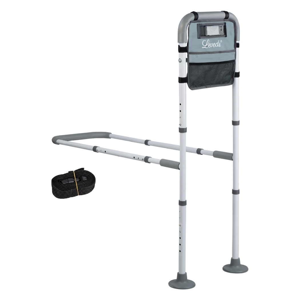 Levede Bed Rail Elderly Adjustable Safety Handle Bed Assist Motion Sensor Light