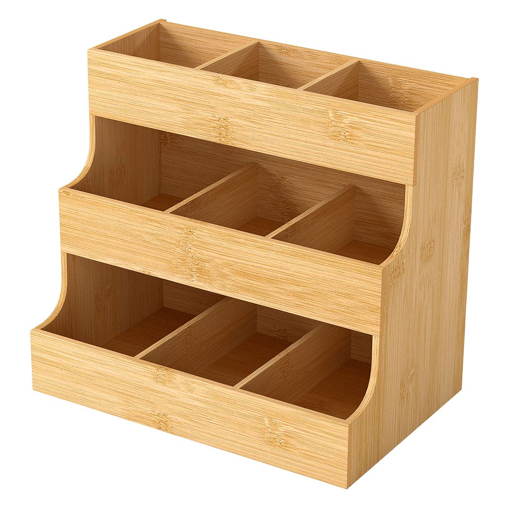 Toque Vertical Bamboo Tea Organizer Holds 180 Tea Bags