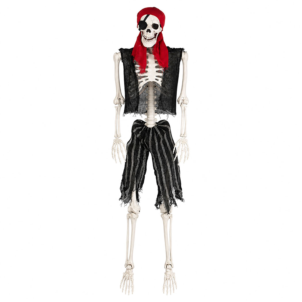 Yezi Halloween Skeleton 166cm Life Size Pirate Decor Poseable PE White