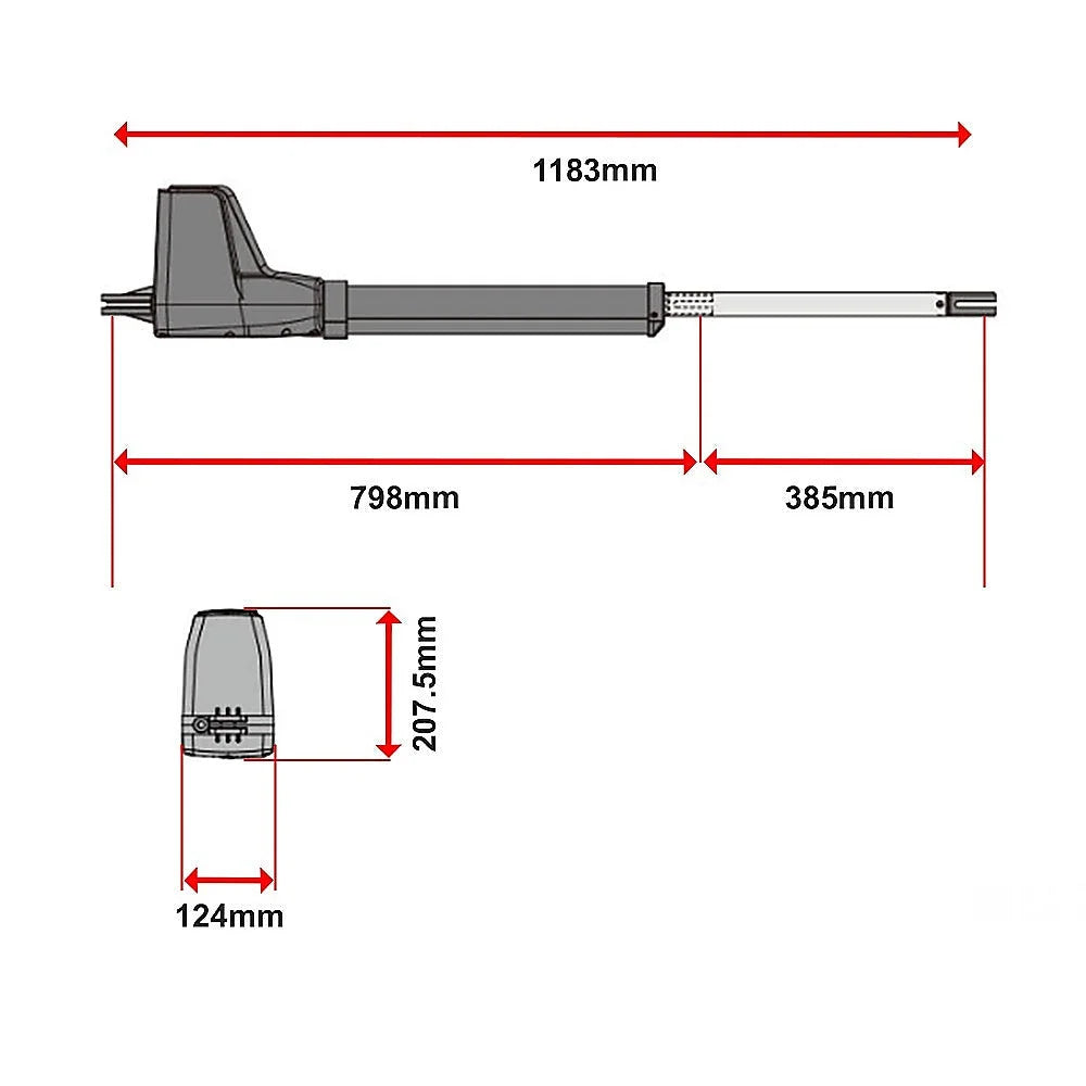 800KG Double Swing Auto Motor Remote Gate Opener Basic Kit