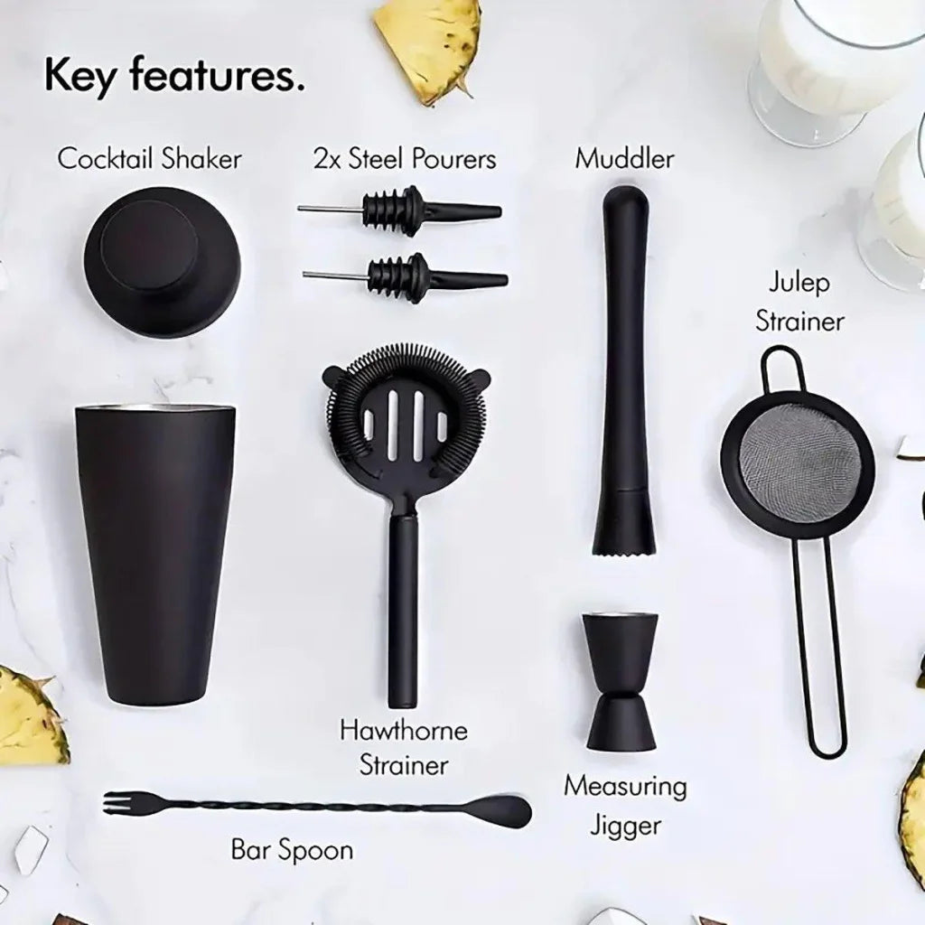 8PCS/700ML Stainless Steel Cocktail Shaker Bartender Tools
