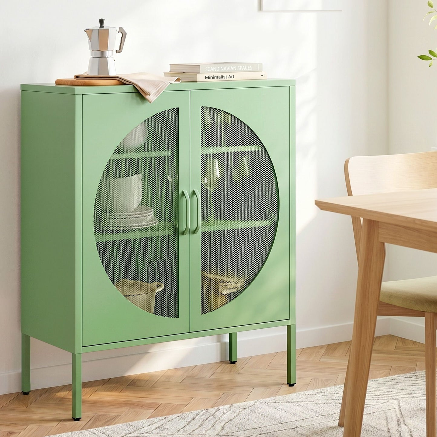 Buffet Sideboard Metal Cabinet - ELSA Green