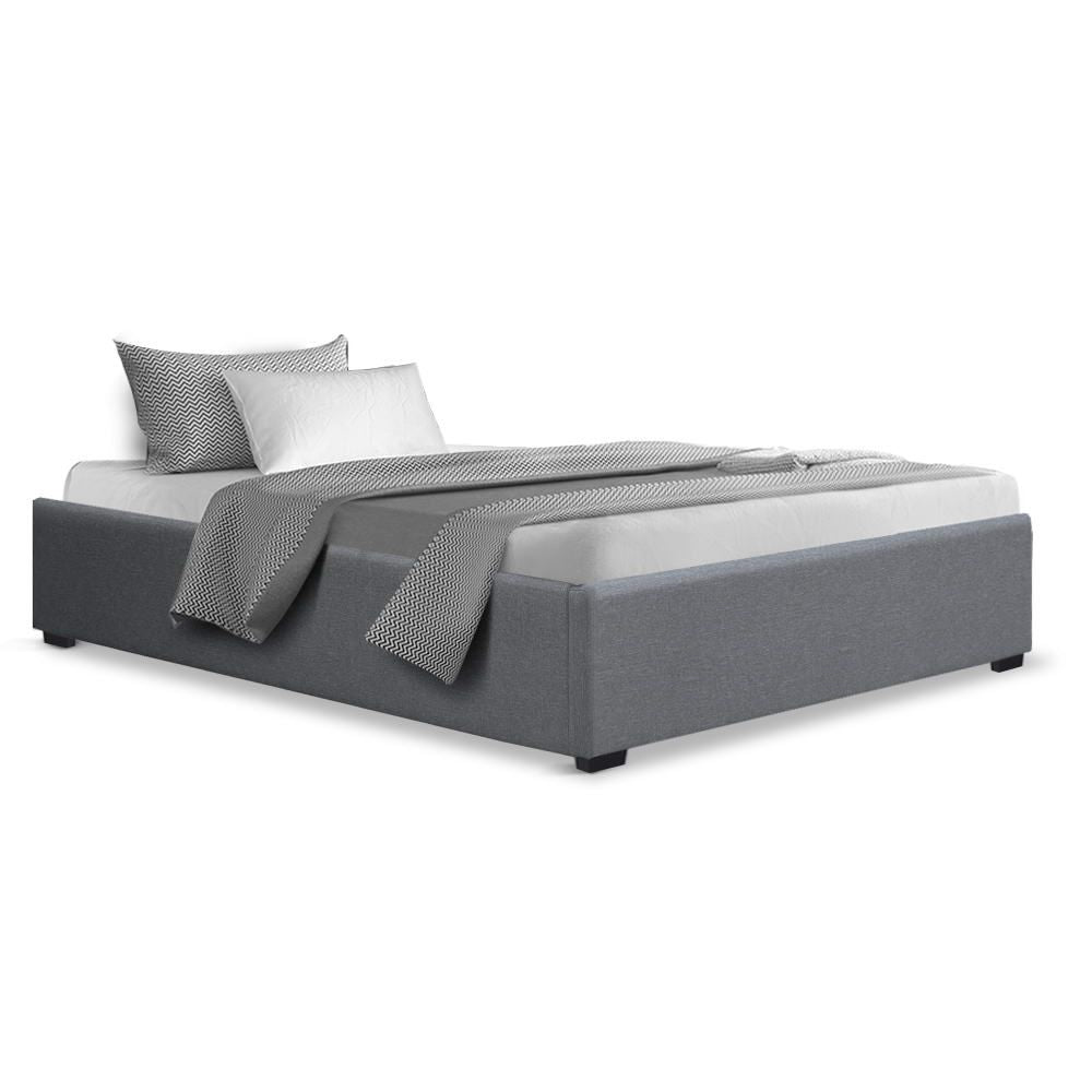 Gas Lift Bed Frame King Single Size with Storage Platform Fabric