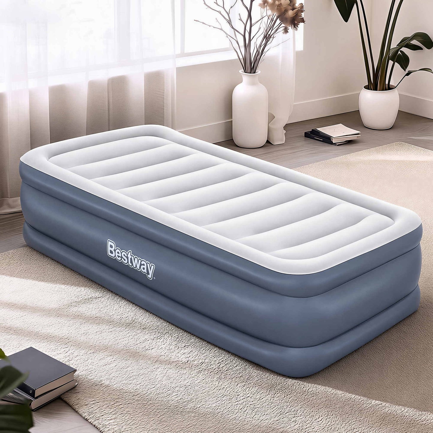 Air Mattress Single Inflatable Bed 51CM Camping Home Outdoor