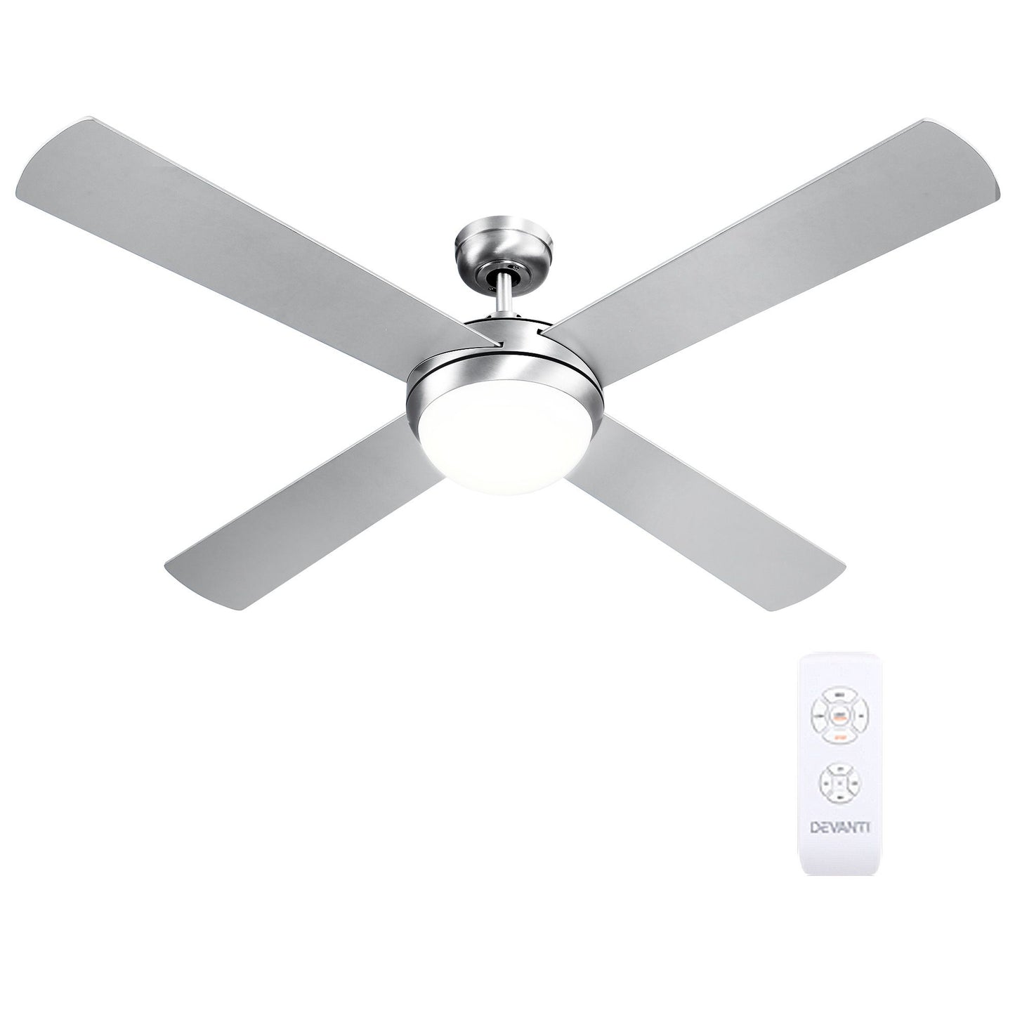 Ceiling Fan with Light 52" Silver