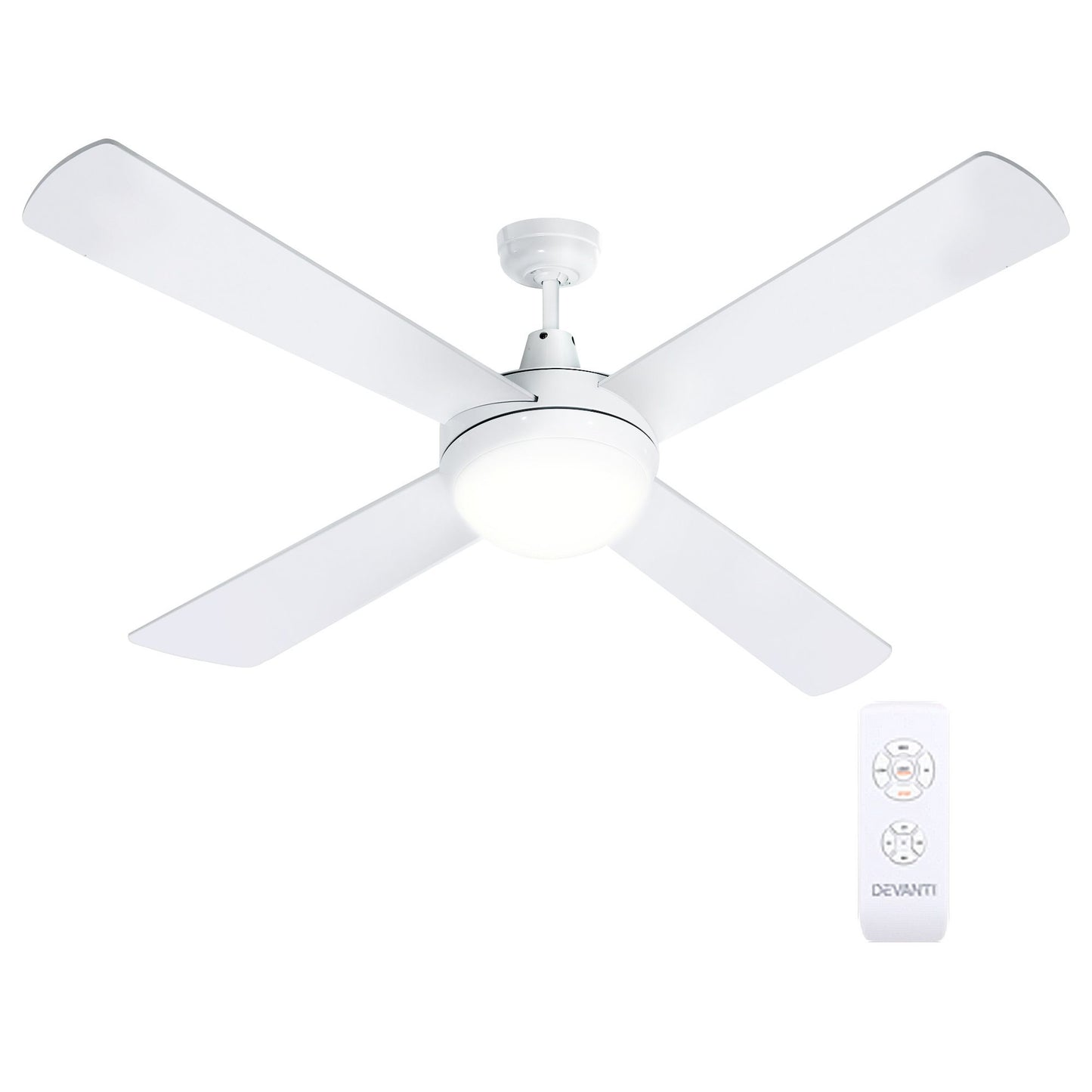 Ceiling fan devanti with handles, panels and accessory pieces
