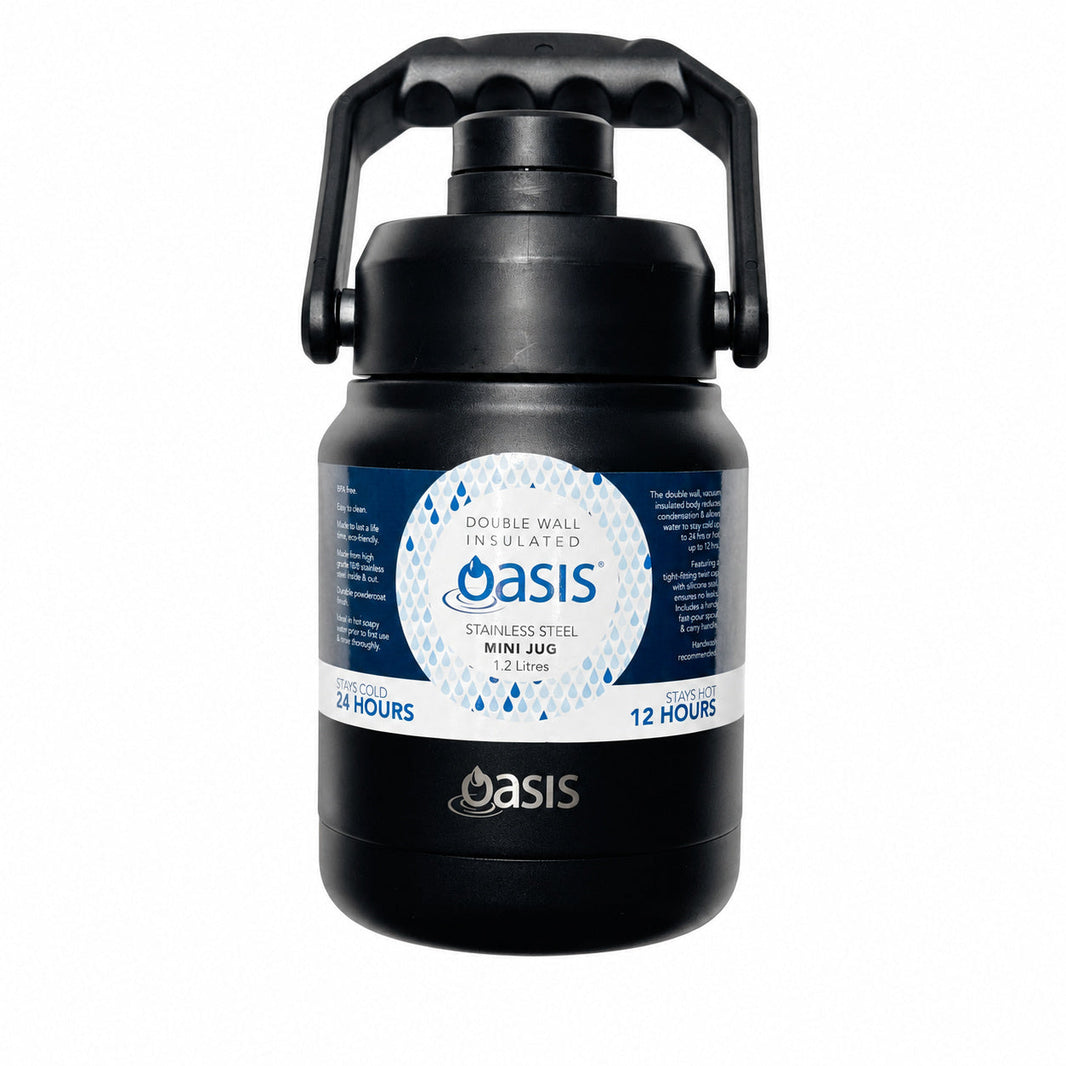 OASIS Insulated Stainless Steel Mini Jug 1.2L - Black