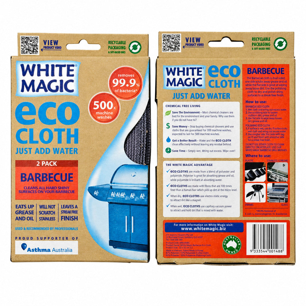 White Magic Eco Cloth Barbecue Cleaning Cloths 2 Pack