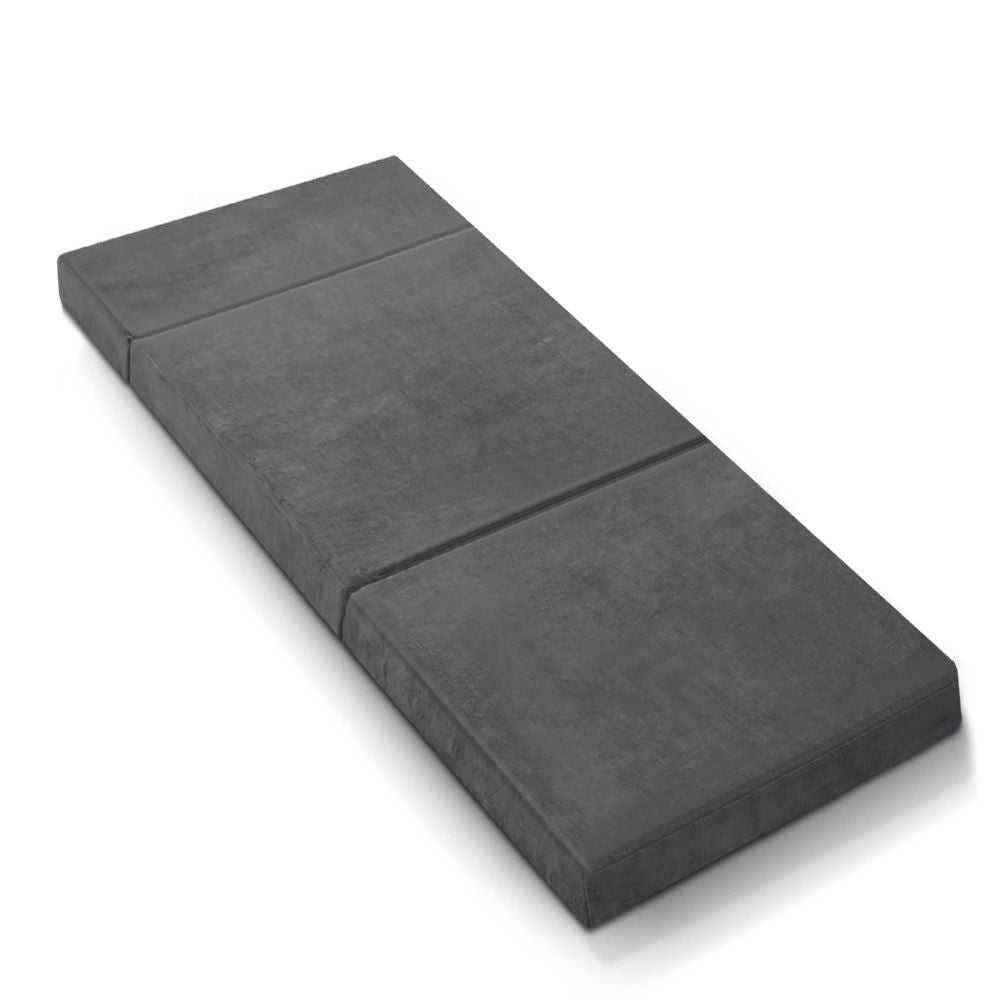 Folding Foam Mattress Portable - Grey Bedding