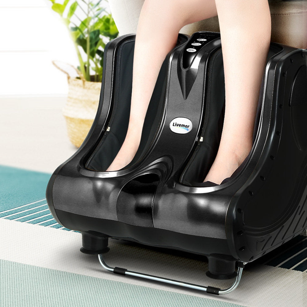 Foot Massager Shiatsu Ankle/Calf Leg, Kneading Rolling, Black