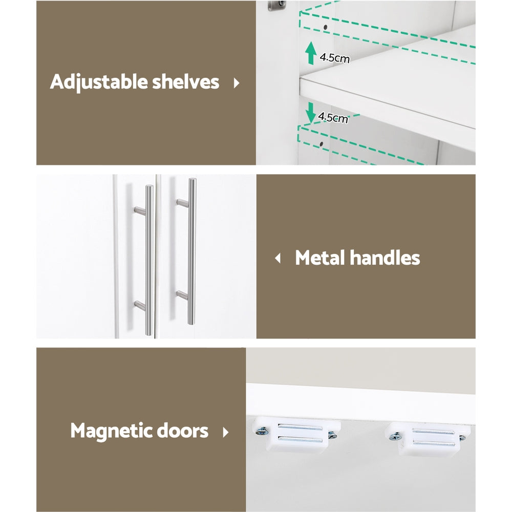 Wardrobe 2-Door Clothes Storage Cupboard - White