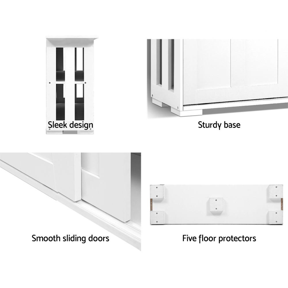 White sideboard cabinet with storage shelf table buffet