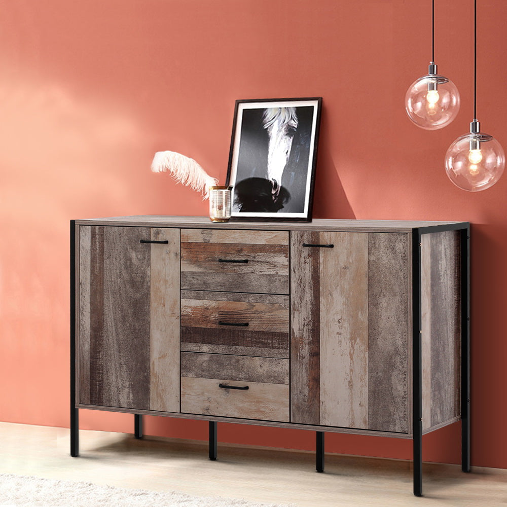 Buffet Sideboard Storage Cabinet, Industrial Rustic Wooden