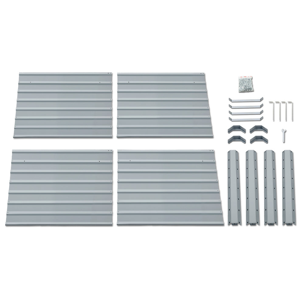 Raised Garden Bed (2pc), 100×100×77cm, Galvanised Steel Planter