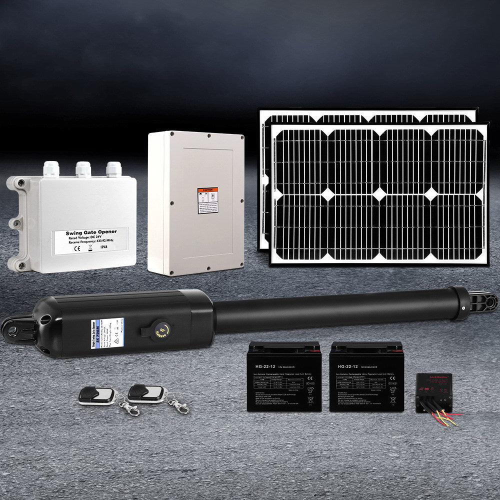 Swing Gate Opener Auto Solar Power Remote Control 500KG 40W