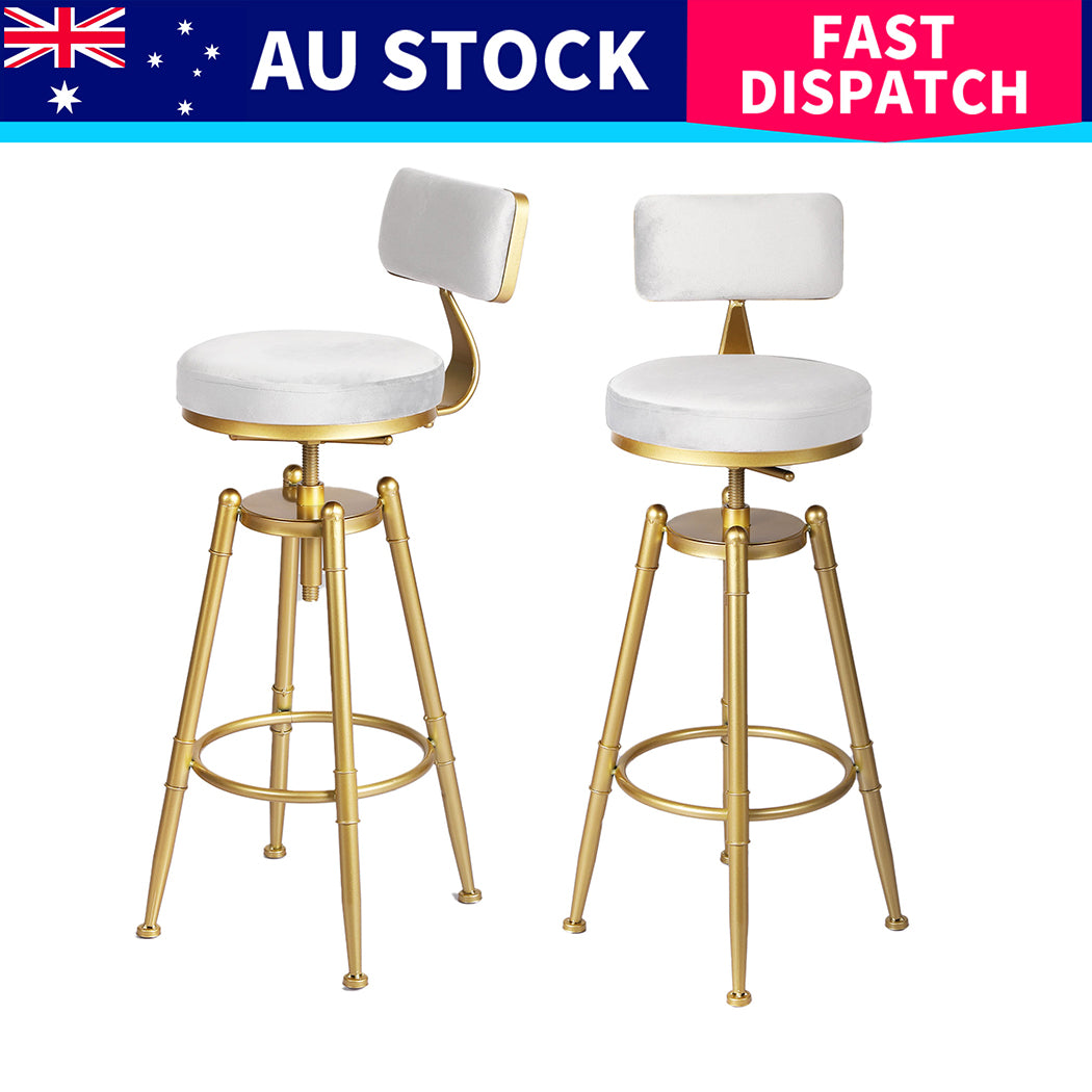 Levede 4x Bar Stools Swivel Kitchen Bar Chair White