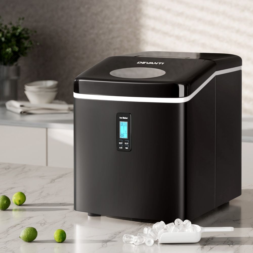 Ice Cube Maker 3.2L Portable Machine Benchtop Counter - Black
