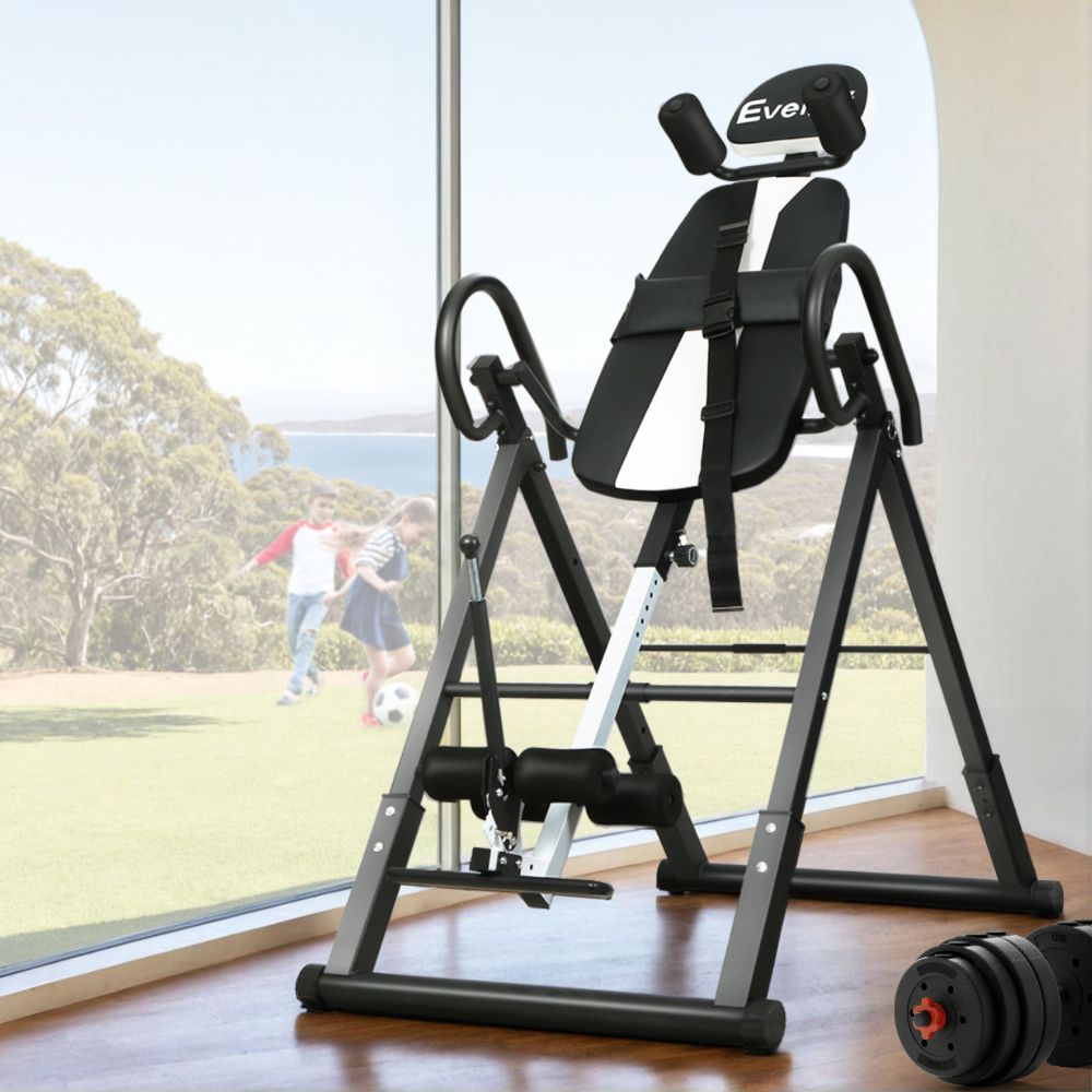 Inversion Table Gravity Exercise Inverter Back Stretcher Gym Grey