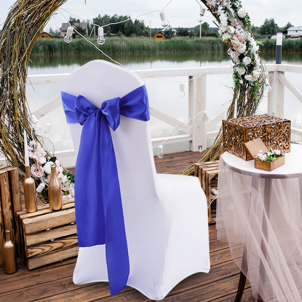 Multicoloured Chair Sashes Fabric Covers Navy