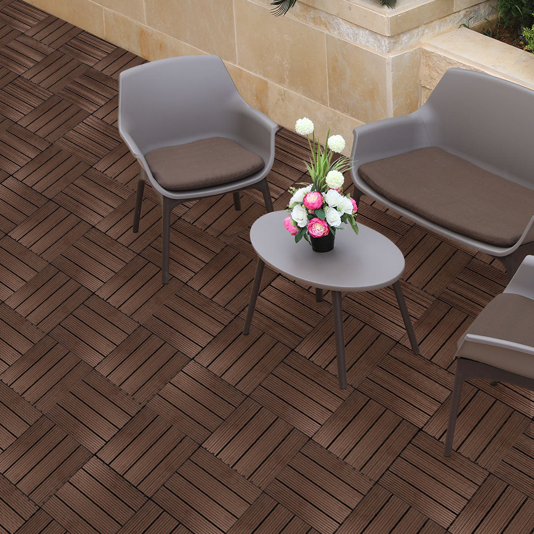 Marlow x10 Floor Tiles Plastic Decking Coffee