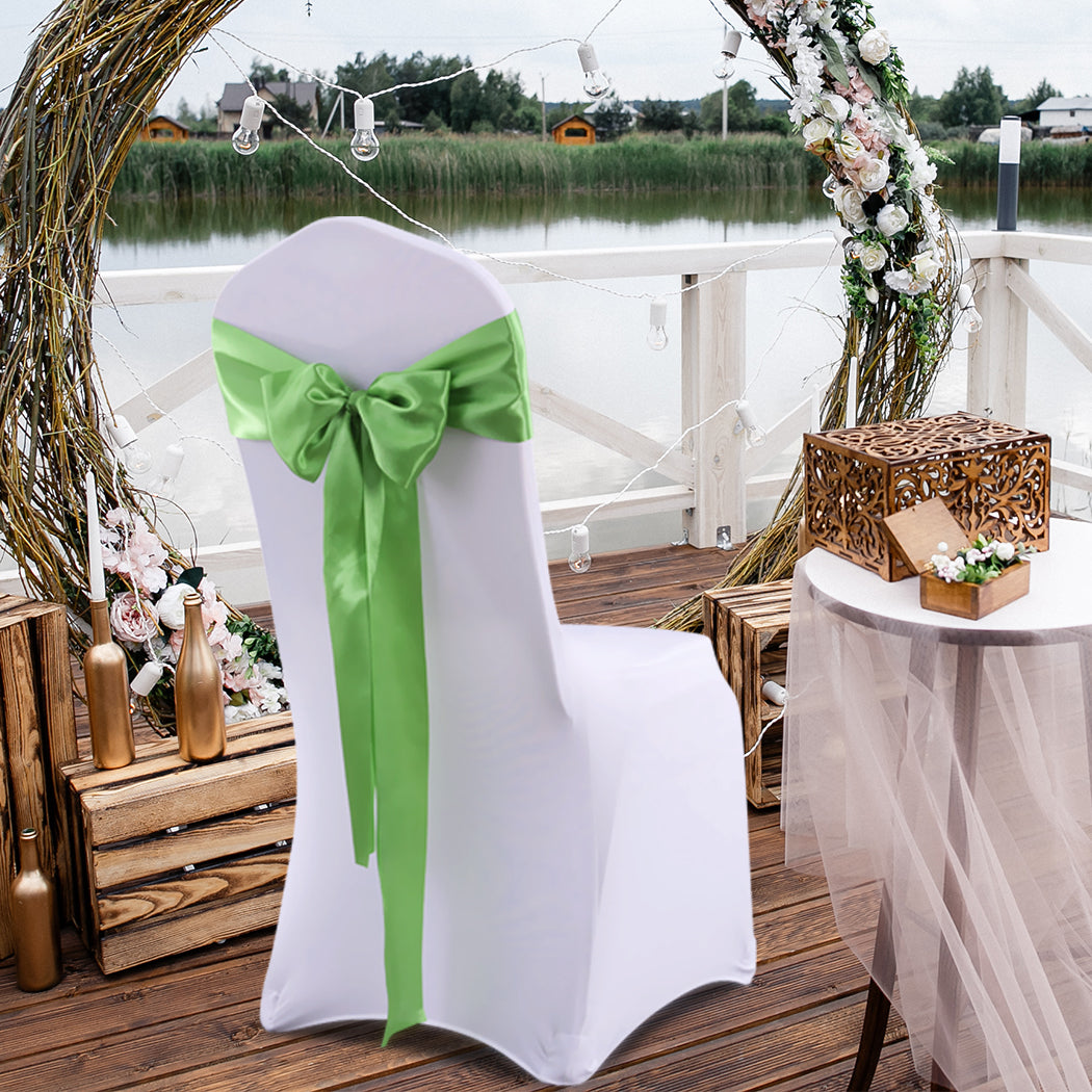 20 Green Fabric Chair Sashes Covers Grass Green