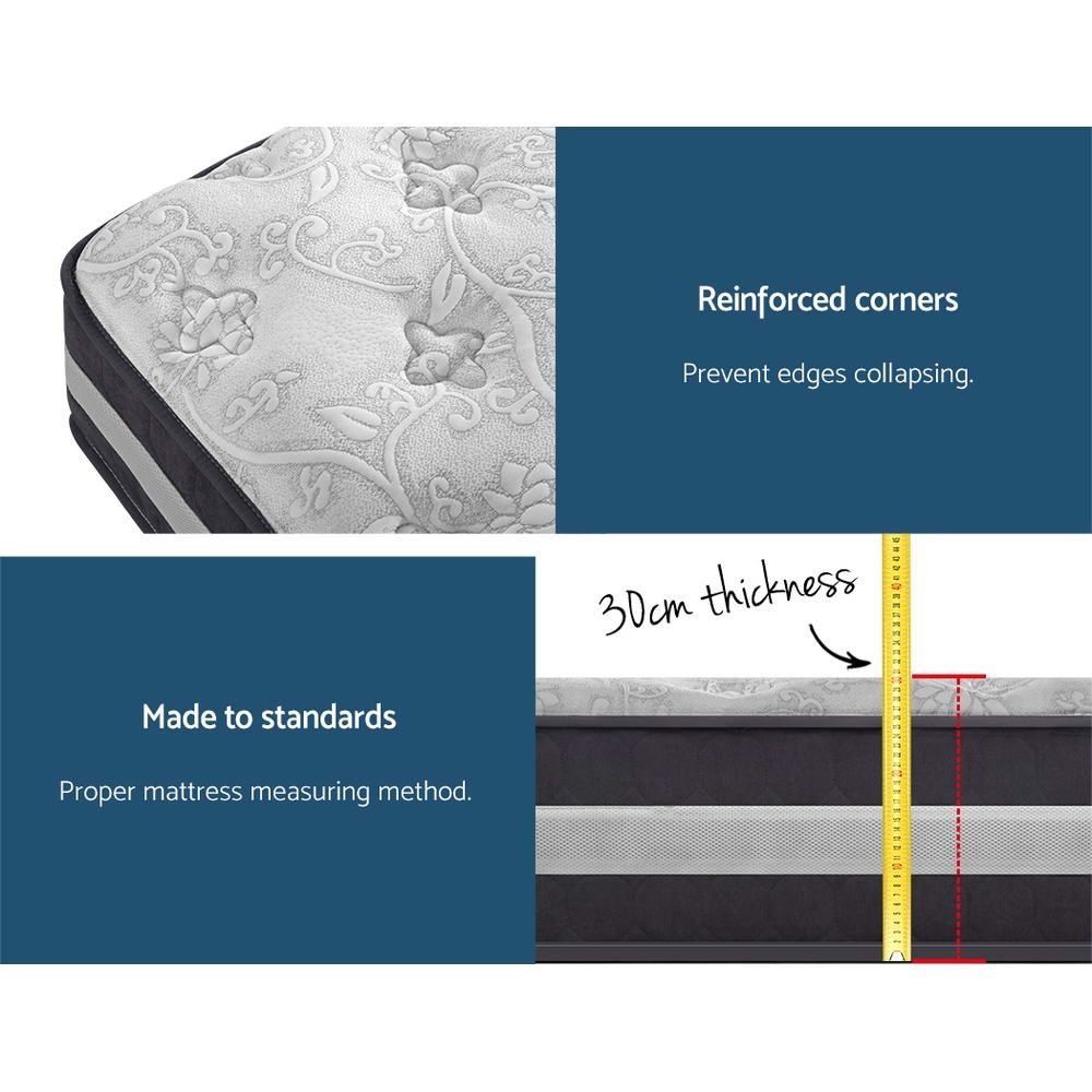 Bedding Lotus Tight Top Pocket Spring Mattress 30cm Thick - Queen