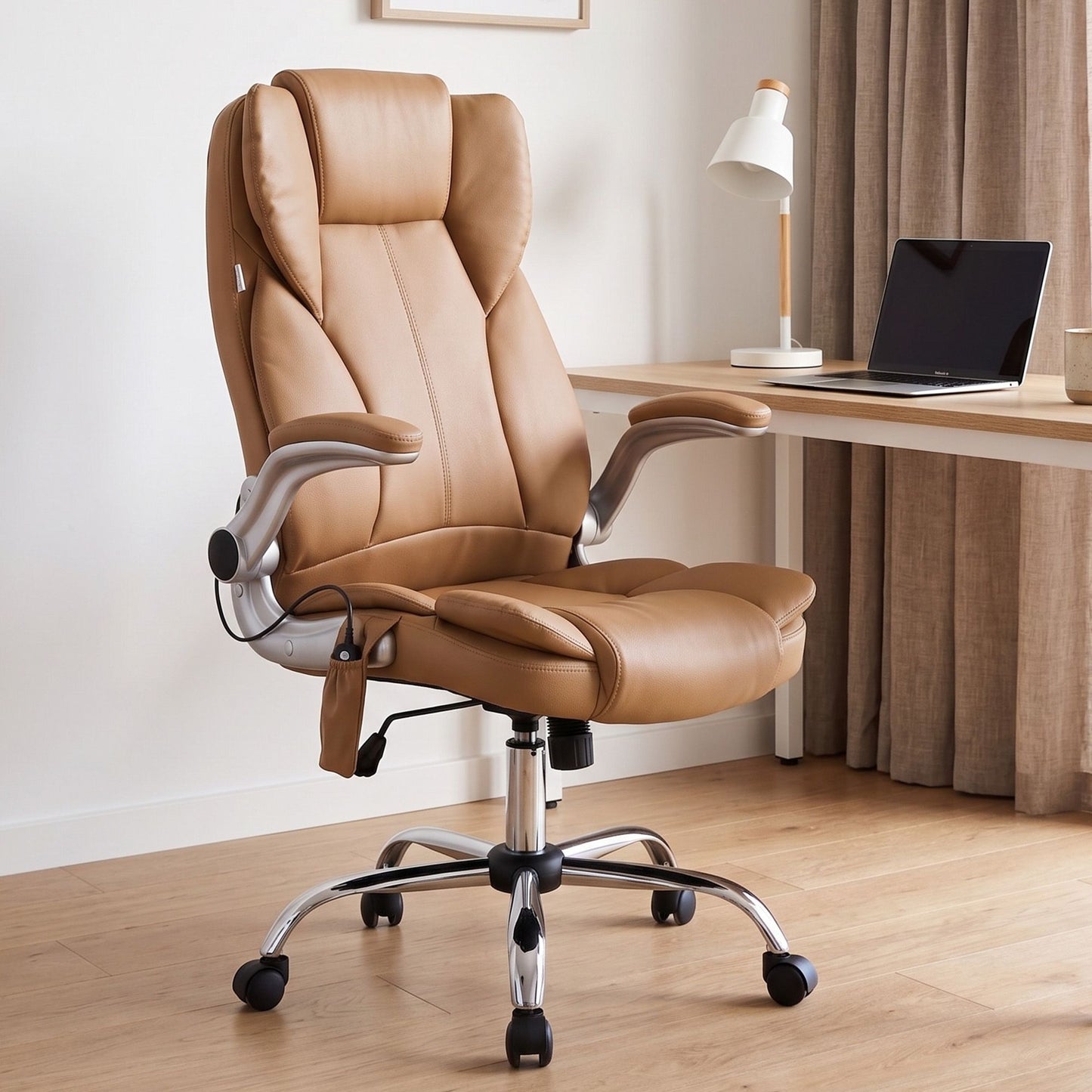 Massage Office Chair Gaming Chair Computer Desk 8 Point Vibration Espresso