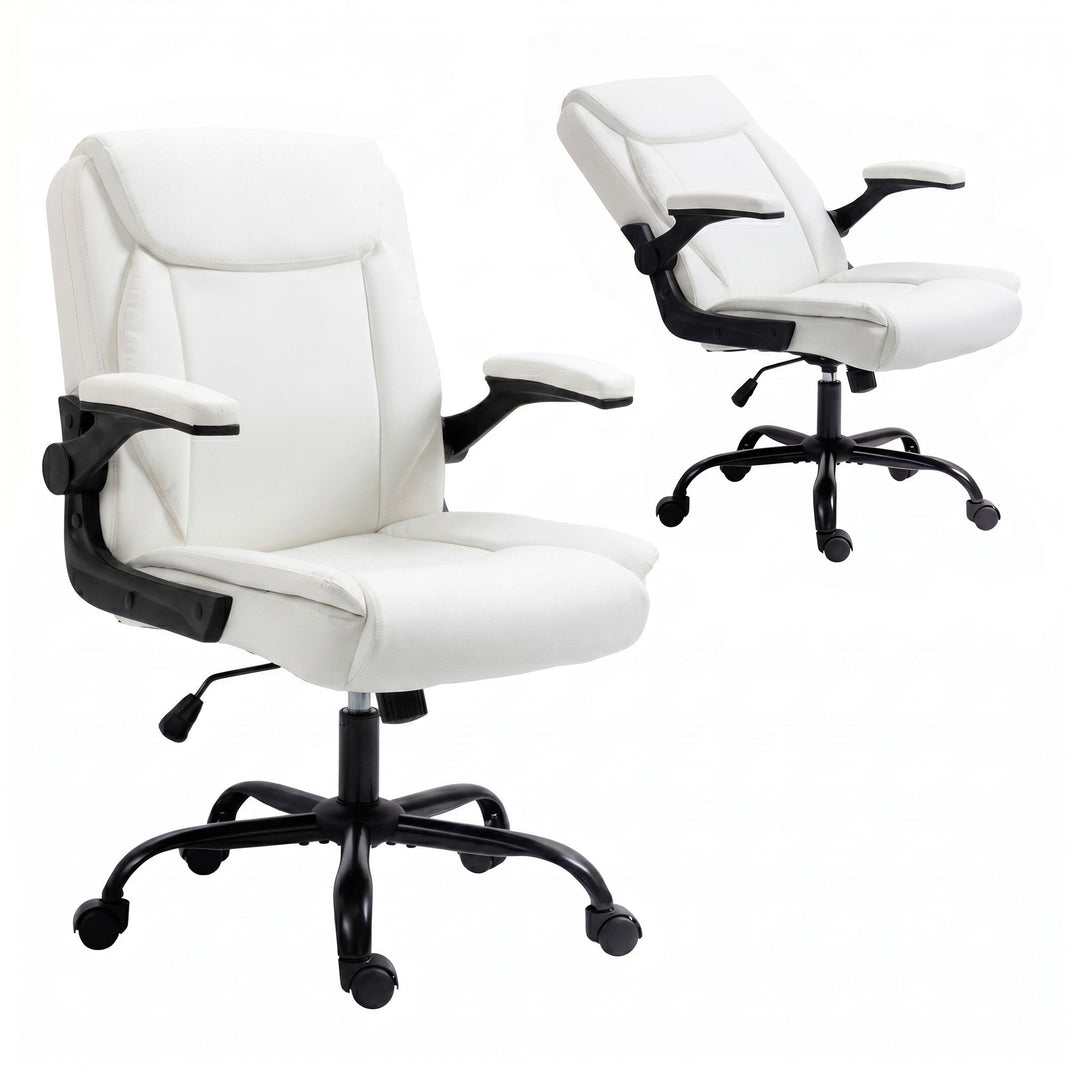 Executive Office Chair Mid Back - White