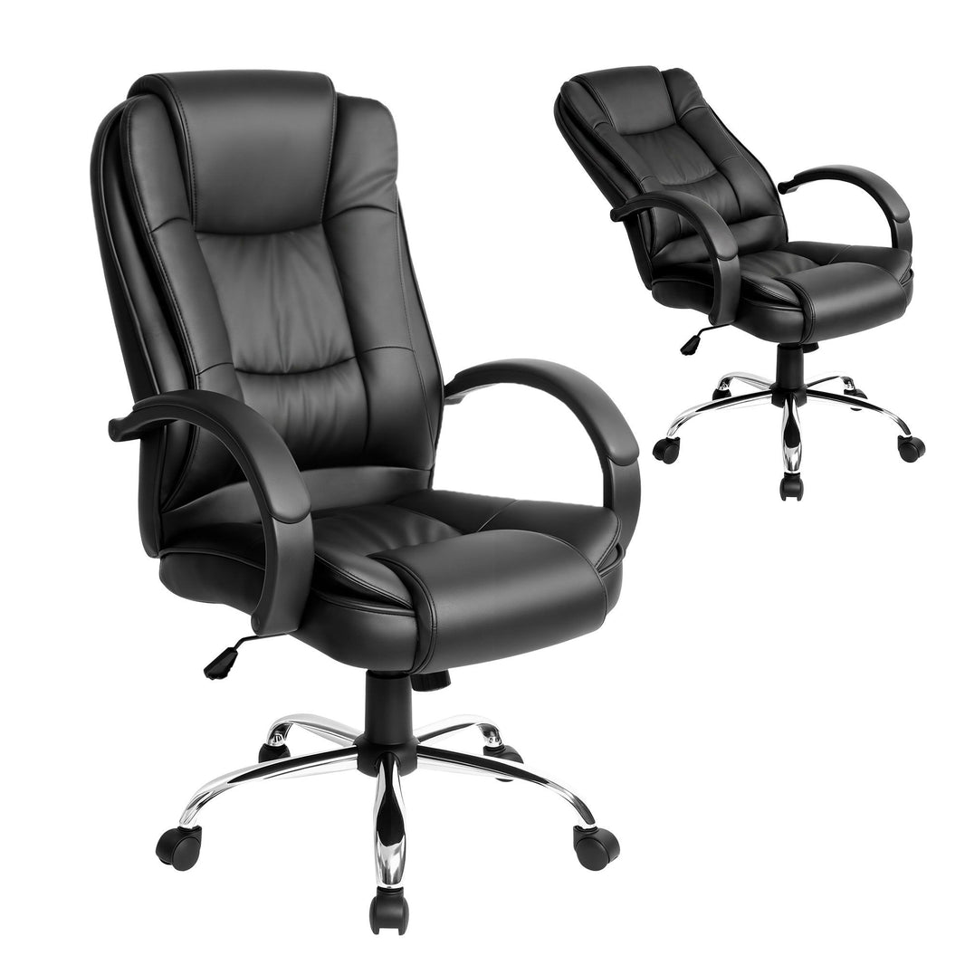 Gaming Office Chair Executive Computer Chairs PU Leather Seating - Black