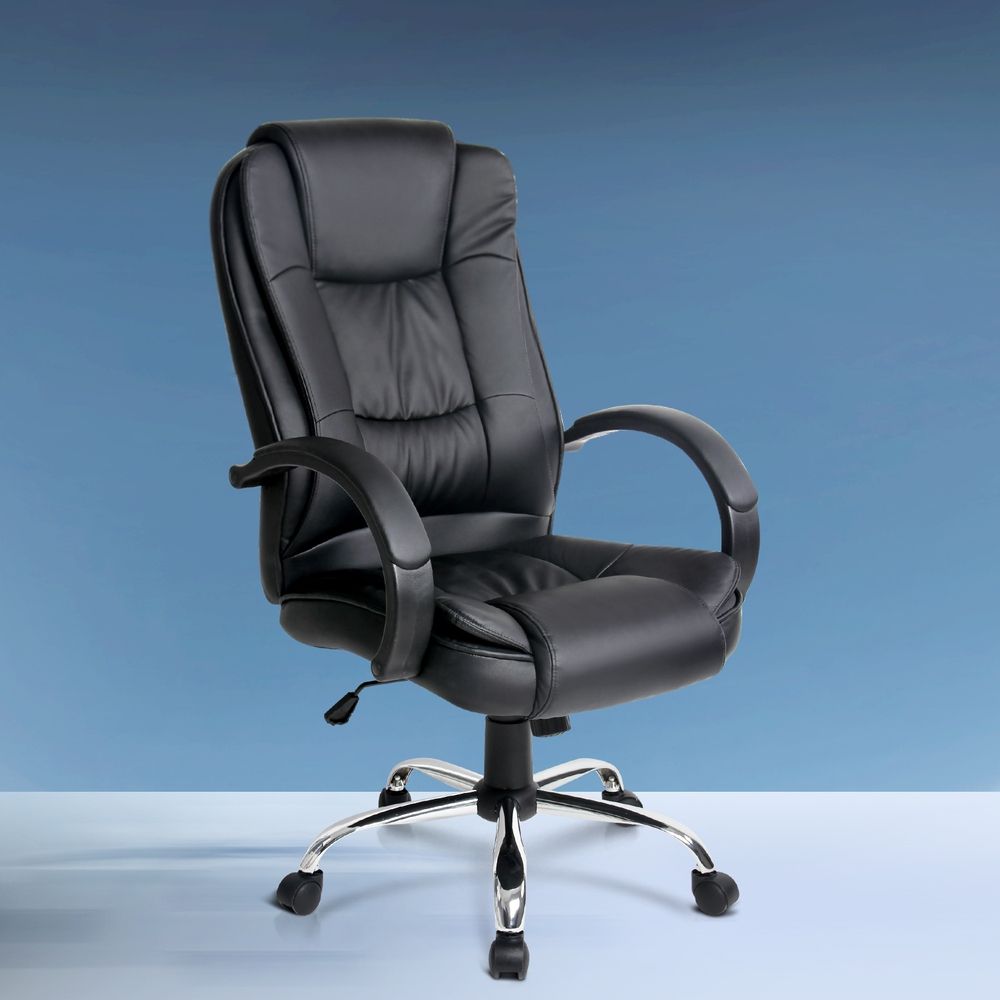 Gaming Office Chair Executive Computer Chairs PU Leather Seating - Black