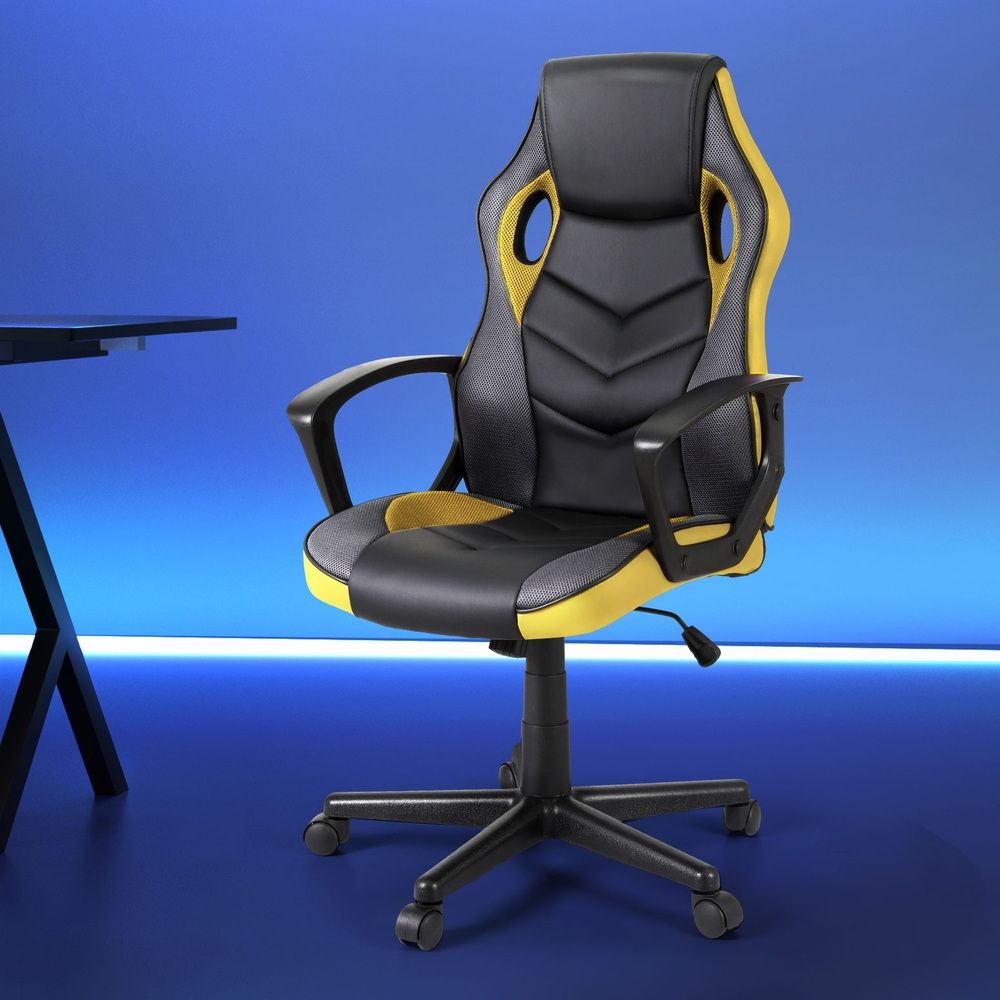Gaming Office Chair Computer Executive Racing Chair High Back - Yellow