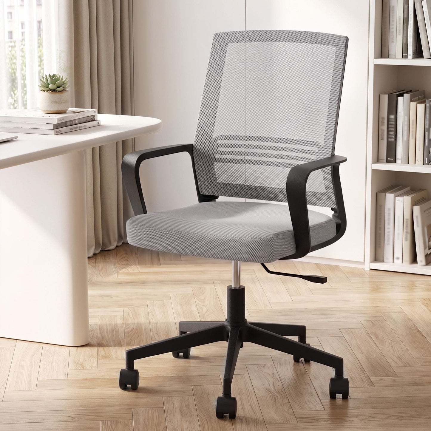 Mesh Office Chair Computer Gaming Desk Chair Work Study Mid Back - Grey