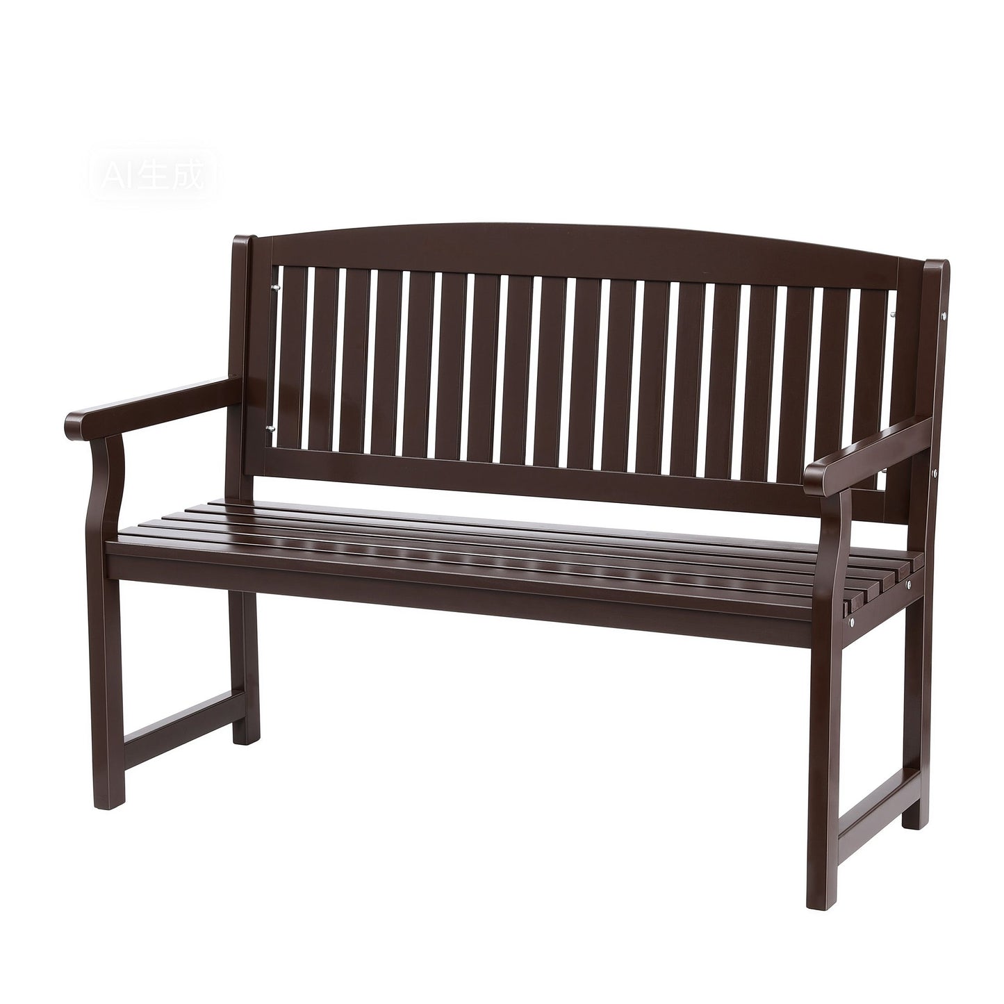 Outdoor Garden Bench Wooden 2-Seater Lounge Chair Patio Furniture - Brown