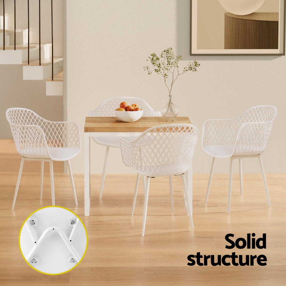 4pc Outdoor Dining Chairs Lounge Chair Patio Furniture White